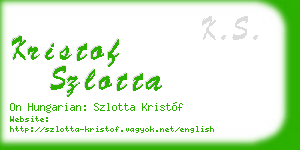 kristof szlotta business card